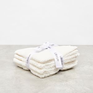 Textured 4-Piece Face Towel Set - 30x30 cms