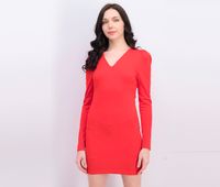 Womens Long Sleeve Dress  Red - thumbnail