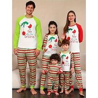 Santa Claus Reindeer Family Christmas Pajamas Nightwear Men's Women's Boys Girls' Family Matching Outfits Christmas New Year Christmas Eve Kid's Adults' Home Wear Polyester Top Pants Lightinthebox - thumbnail