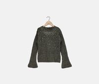 Kids Girls Textured Sweatshirt  Grey/Black Combo - thumbnail