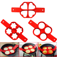 Silicone Pancake Mold Non-stick Heart Square Flower Shape Omelette Mold Egg Ring