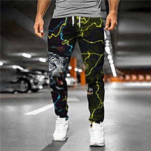 Men's Designer Casual / Sporty Jogger Sweatpants Trousers 3D Print Drawstring Elastic Waist Full Length Pants Casual Daily Micro-elastic Graphic Tiger Outdoor Sports Mid Waist Black S M L XL XXL miniinthebox