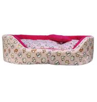 Coco Kindi Washable Oval Shape Cotton Bed - Size #2 Cat Pattern