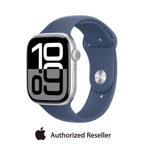 Apple Watch Series 10 GPS 42mm Silver Aluminum Case with Denim Sport Band | M/L|MWWC3QA/A