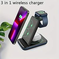 For Apple 3 In 1 Wireless Charger Folding Iphone8/9/10/11/12/13/14/15 Iphone Watch Headphones Wireless Charging Phone Stand miniinthebox