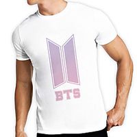 Men's Unisex Tee T shirt Hot Stamping Graphic Prints Letter Plus Size Print Short Sleeve Casual Tops 100% Cotton Basic Designer Big and Tall White miniinthebox - thumbnail
