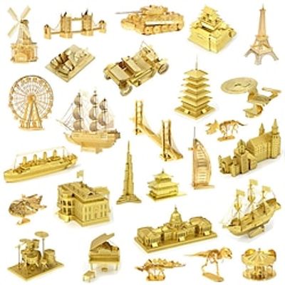Aipin Metal Assembly Model DIY Puzzle Gold Brass Aircraft Tank Ship Building Model Lightinthebox