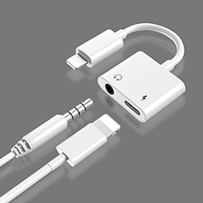 Adapter  Splitter For IPhone Headphones 2 In 1 Dual Interface For Iphone Charger Cable Aux Audio Adapter Converter For IPhone 13/12/11/X/XS/XR/8/7 IPad Support Calling  Charging miniinthebox