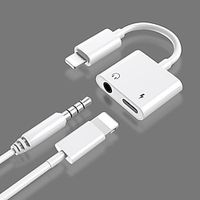 Adapter  Splitter For IPhone Headphones 2 In 1 Dual Interface For Iphone Charger Cable Aux Audio Adapter Converter For IPhone 13/12/11/X/XS/XR/8/7 IPad Support Calling  Charging miniinthebox - thumbnail
