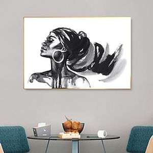 African Abstract Girl Painting Abstract Art Handpainted Gallery Wall Art Living Room Art Black Woman Art For Home Bedroom Decor No Frame Lightinthebox