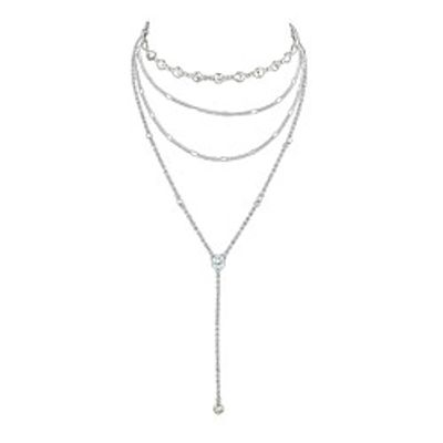 Women's Layered Necklace Long Necklace Ladies Simple Basic Alloy Silver Gold Necklace Jewelry Two-piece Suit For Wedding Daily Masquerade Engagement Party Prom Date miniinthebox