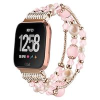 Smart Watch Band Compatible with Fitbit Versa 2  Versa Lite  Versa SE  Versa Alloy Beaded Smartwatch Strap Bling Diamond Beaded Women Men Jewelry Bracelet Replacement  Wristband Lightinthebox - thumbnail
