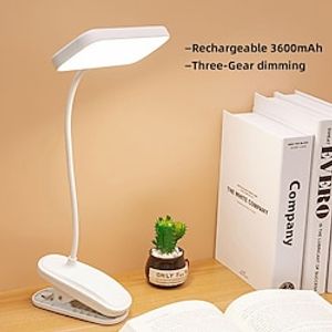 360 Flexible Table Lamp with Clip Stepless Dimming Led Desk Lamp Rechargeable Bedside Night Light for Study Reading Office Work miniinthebox