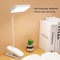 360 Flexible Table Lamp with Clip Stepless Dimming Led Desk Lamp Rechargeable Bedside Night Light for Study Reading Office Work miniinthebox - thumbnail