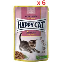 Happy Cat Mis Kitten & Junior Farm Poultry - 85 Gram (Pack Of 6)