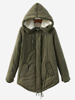 Casual Pure Color Pocket Thick Coats