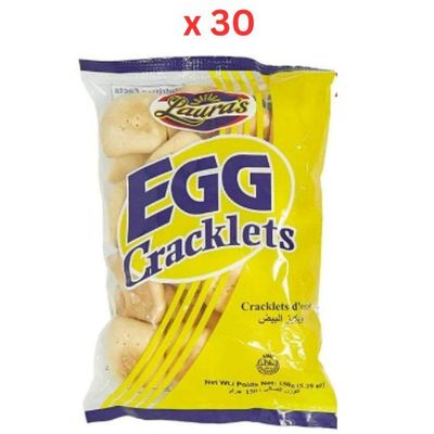 Laura'S Egg Cracklets - 150 Gm Pack Of 30 (UAE Delivery Only)