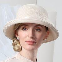 Hats Fiber Bowler  Cloche Hat Bucket Hat Floppy Hat Holiday Classic Sun Protection With Tulle Headpiece Headwear Lightinthebox