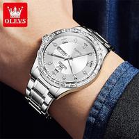 New Olevs Brand Men'S Watches Luminous Calendar Week Display Double Calendar Quartz Watch Waterproof Sports Men'S Watches Lightinthebox