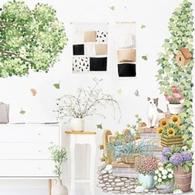 2pcs Cartoon Cat Wall Stickers, Plant Green Leaves Wall Stickers For Living Room, Room Decor Wall Art Decor Murals miniinthebox 2pcs Cartoon Cat Wall Stickers, Plant Green Leaves Wall Stickers For Living Room, Room Decor Wall Art Decor Murals miniinthebox