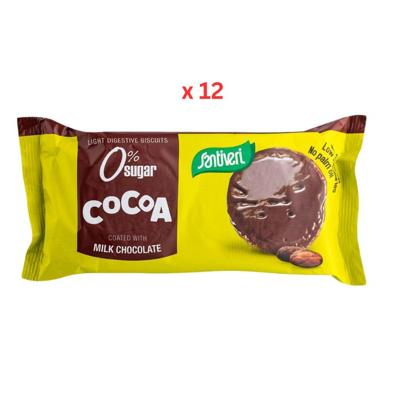 Santiveri Cocoa Coated With Milk Chocolate Digestive Biscuits, 85GX12