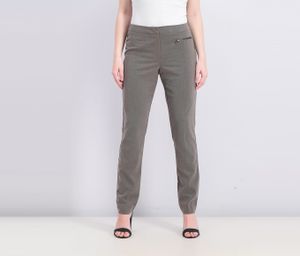 Womens Front Zipper Pants  Charcoal