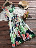 Vintage Sleeveless Floral Printed Dresses