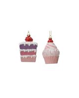 Kaemingk Decoris Cake Plastic Sugar Finish with Shiny & Enamel with Glitter Assorted 1 Piece