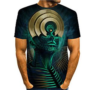 Men's Tee T shirt 3D Print Graphic Prints Buddha Print Short Sleeve Daily Tops Casual Designer Big and Tall Green Lightinthebox