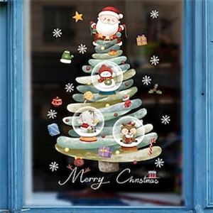 New Year Christmas Decoration Wall Decal Christmas Tree Static Glass Window Decal Lightinthebox