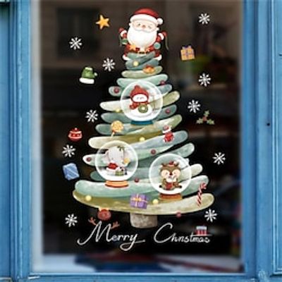 New Year Christmas Decoration Wall Decal Christmas Tree Static Glass Window Decal Lightinthebox