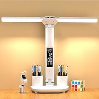 Touch Foldable LED Desk Lamp Rechargeable with Digital Clock Lightinthebox