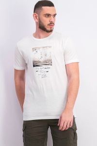 Mens Short Sleeve Printed T-Shirt  White