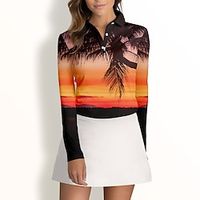 Women's Polo Shirt Golf Shirt Button Up Polo Breathable Quick Dry Moisture Wicking Long Sleeve Golf Apparel Golf Clothes Regular Fit Tree Spring Autumn Tennis Golf Pickleball miniinthebox - thumbnail