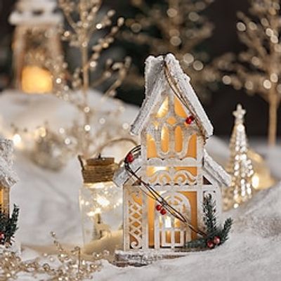 Glowing House Wooden Scene Layout Props Christmas Decorations with Lights Three-dimensional Desktop Decoration Lightinthebox Glowing House Wooden Scene Layout Props Christmas Decorations with Lights Three-dimensional Desktop Decoration Lightinthebox