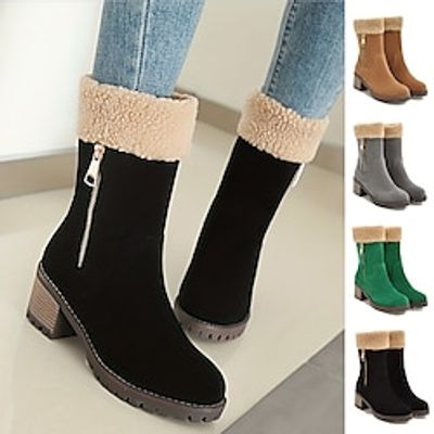 Women's Boots Snow Boots Plus Size Heel Boots Outdoor Work Daily Solid Color Fleece Lined Booties Ankle Boots Winter Platform Wedge Heel Round Toe Plush Casual Comfort Faux Leather Zipper Black Light miniinthebox Women's Boots Snow Boots Plus Size Heel Boots Outdoor Work Daily Solid Color Fleece Lined Booties Ankle Boots Winter Platform Wedge Heel Round Toe Plush Casual Comfort Faux Leather Zipper Black Light miniinthebox