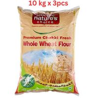 Natures Choice Premium Chakki Fresh Whole Wheat Flour (Atta), 10 kg Pack Of 3 (UAE Delivery Only)