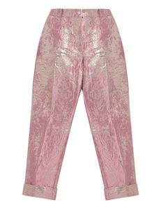 Jacquard Cropped Pants - Pale Pink Jacquard Cropped Pants - Pale Pink