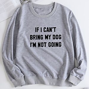 Women's Pullover Sweatshirt Slogan Letter Print Casual Hot Stamping Casual Hoodies Sweatshirts  Loose Yellow Light Grey White miniinthebox