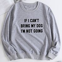 Women's Pullover Sweatshirt Slogan Letter Print Casual Hot Stamping Casual Hoodies Sweatshirts  Loose Yellow Light Grey White miniinthebox - thumbnail