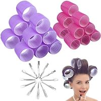 Hair Curlers Rollers Cludoo 36 Pcs Jumbo Big Hair Roller Sets with Stainless Steel Duckbill Clip 2 Size Self Grip Hair Curlers Rollers for Long Medium Short Thick Fine Thin Hair Bangs Volume miniinthebox - thumbnail