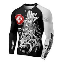 21Grams Men's Long Sleeve Compression Shirt Running Shirt Top Athletic Athleisure Spandex Quick Dry Moisture Wicking Breathable Fitness Gym Workout Running Active Training Exercise Sportswear 3D Print Lightinthebox - thumbnail
