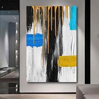 Oil Painting Handmade Hand Painted Wall Art Modern Abstract Golden Blue Black Home Decoration Decor Rolled Canvas No Frame Unstretched Lightinthebox