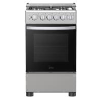 Midea 50x55cm Freestanding Cooker, Full Gas Cooking Range With 4 Burners, Stainless Steel, Automatic Ignition & Full Safety, Heat Resistant Knobs - MFO-MG20TESS-FFD