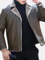 Zipper Up Faux Leather Jacket - thumbnail