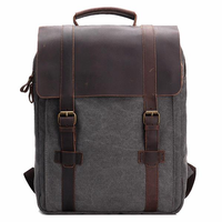 Vintage Canvas 15 inch Laptop Bag Commuter Bag Backpack - thumbnail
