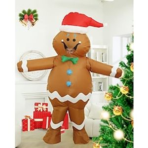 Gingerbread Man Inflatable Costume Cosplay Costumes Unisex Christmas Carnival Christmas Eve Adults' Party Polyester miniinthebox