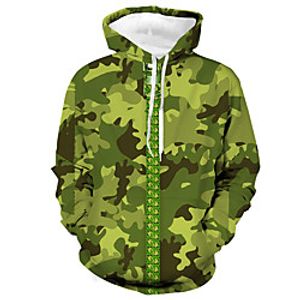 Men's Unisex Pullover Hoodie Sweatshirt Camouflage Graphic Prints Print Daily Sports 3D Print Casual Designer Hoodies Sweatshirts  Green Blue miniinthebox