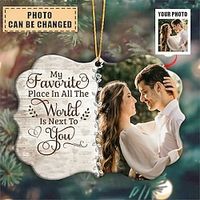 Personalized Photo Acrylic Ornament ,Car Ornament- Gifts for Couple Valentine's Day- My Favorite Place In All The World Is Next To You Lightinthebox - thumbnail