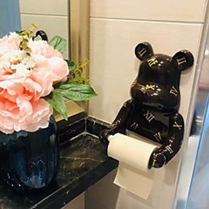 Creative Wall-mounted Bear Tissue Box Kitchen Toilet Paper Roll Paper Rack Tube Free Punch miniinthebox